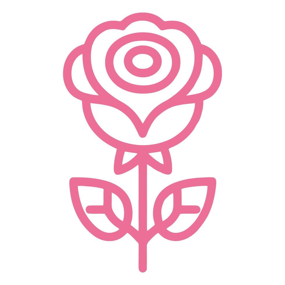 Minimalist Rose Line Art Illustration vector
