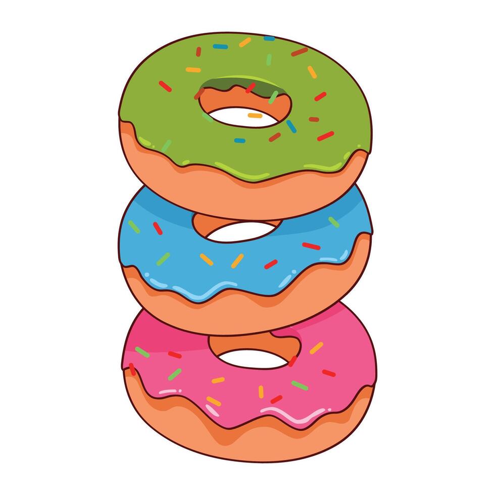 Colorful Donuts Stack Illustration vector
