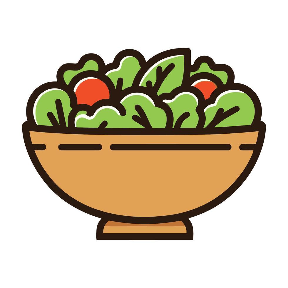 salad bowl cartoon illustration vector