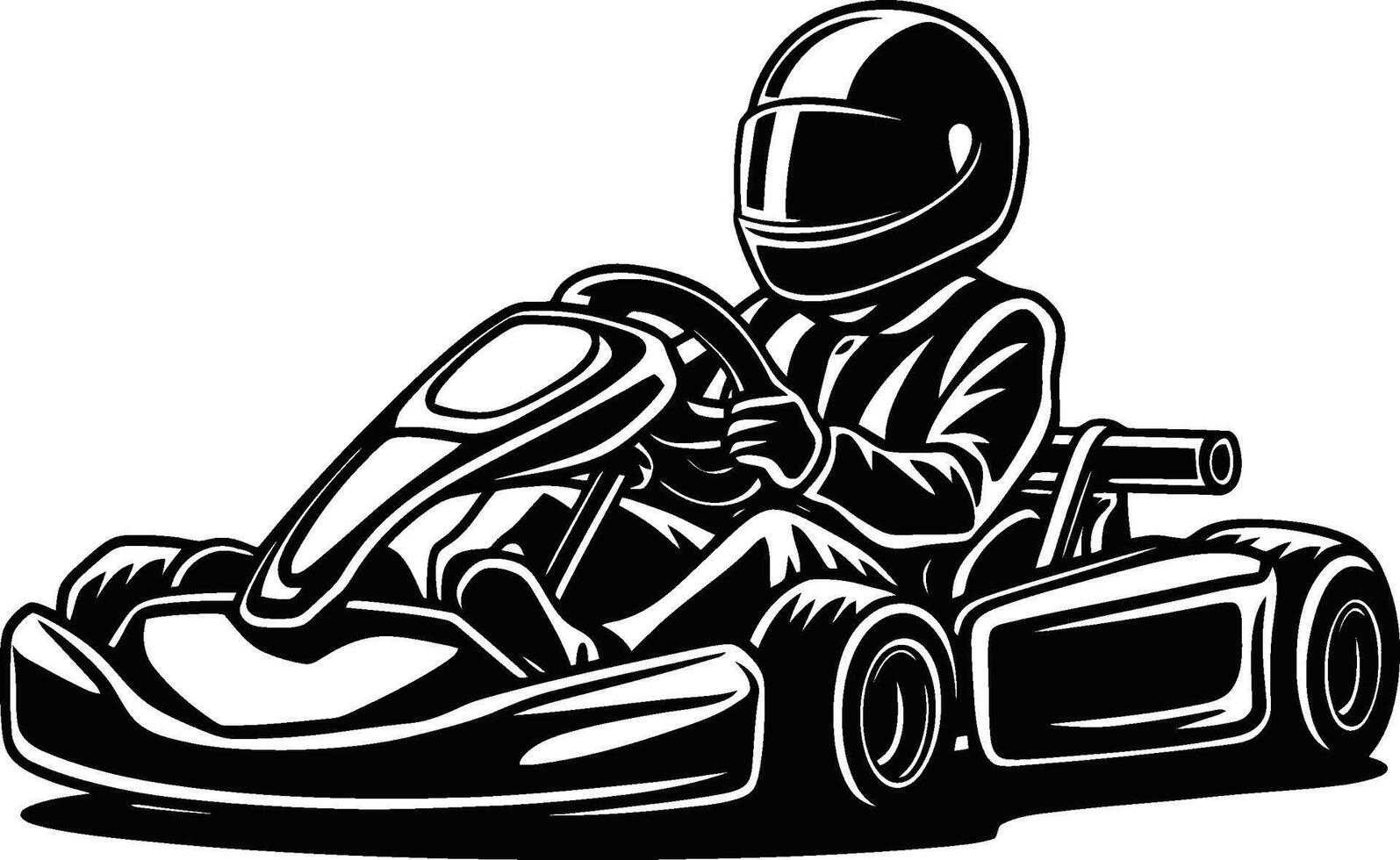 go-kart racer sketch illustration vector