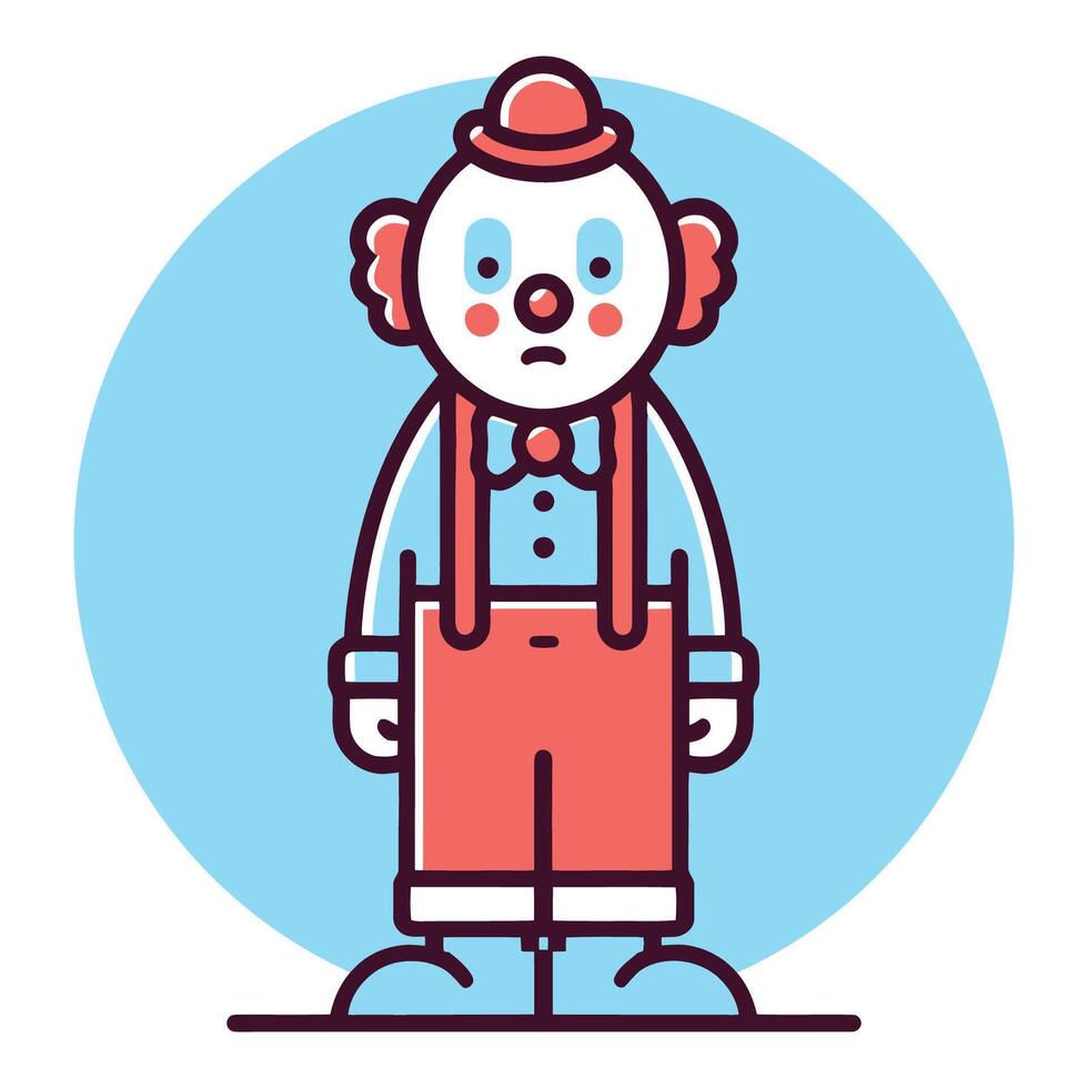 Illustration of a Clown in Red Suspenders vector