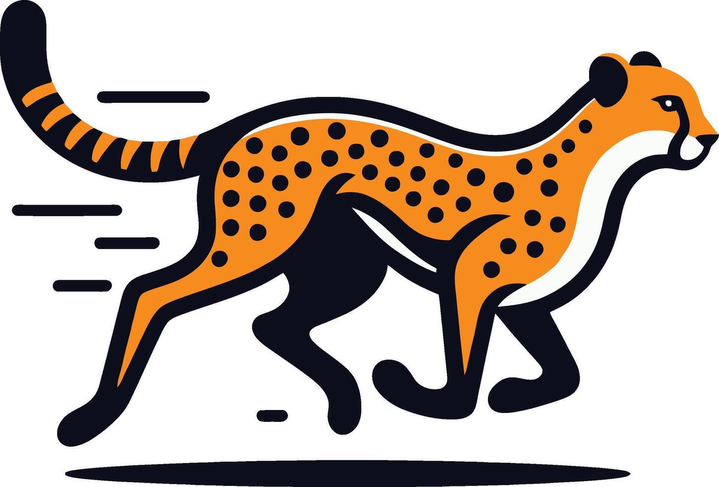 running cheetah vibrant illustration vector