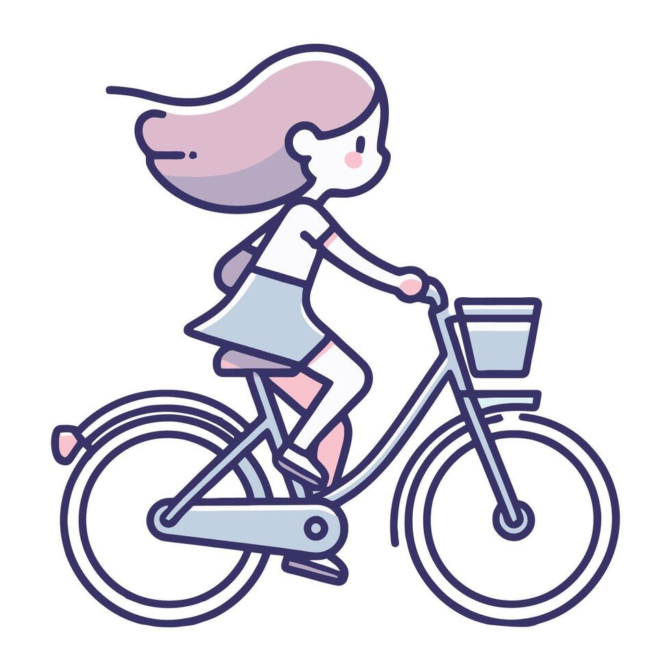 child riding bicycle illustration vector