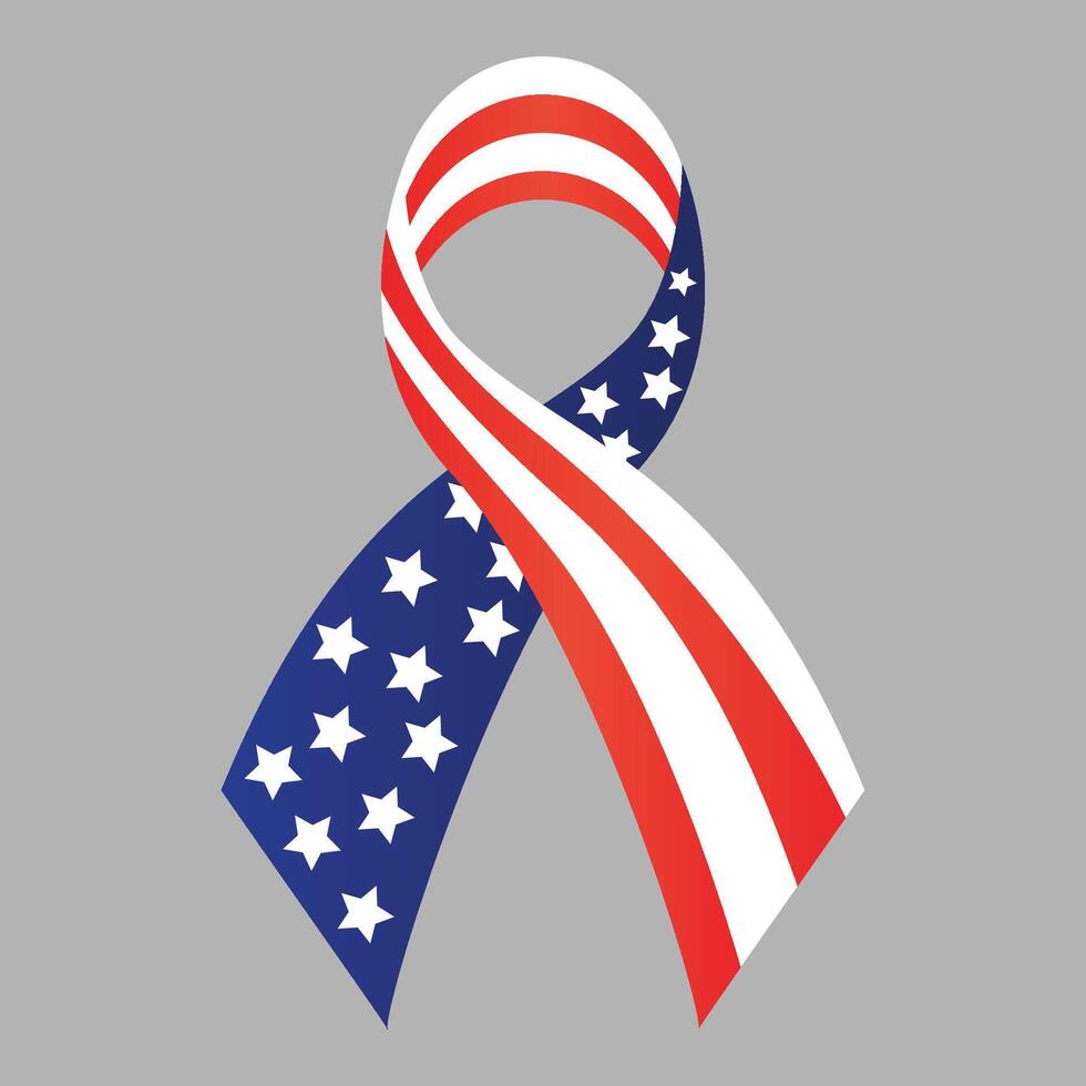 Patriotic Ribbon with American Flag Design vector