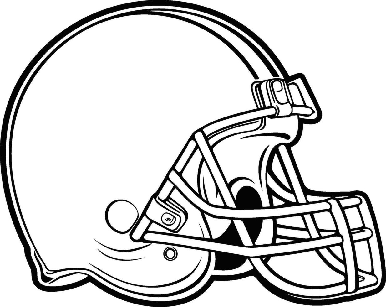 American football helmet outline vector