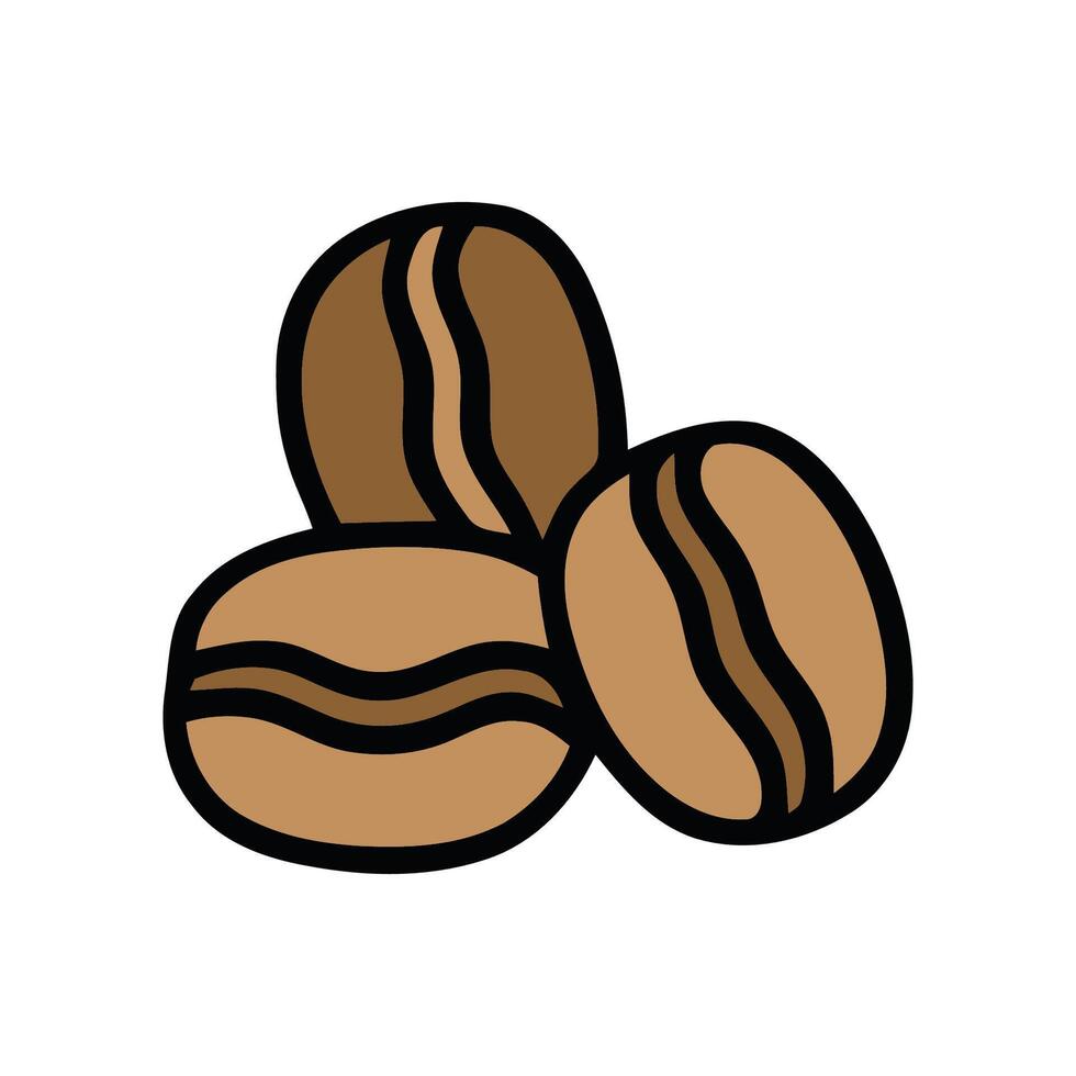 Brown Coffee Beans Flat Illustration vector