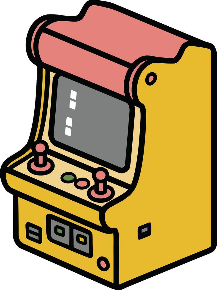 retro arcade game machine illustration vector