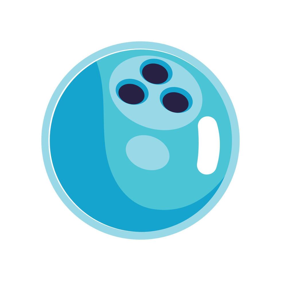 blue bowling ball flat illustration vector
