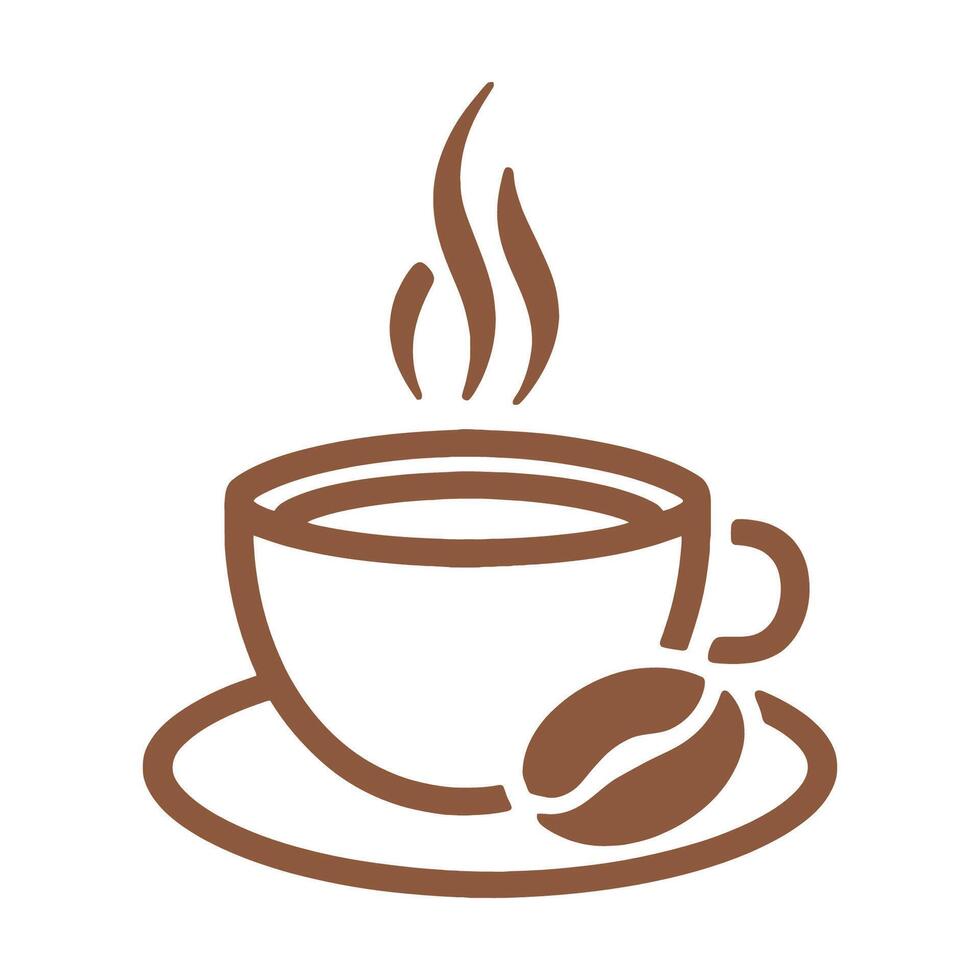 A cup of steaming beverage line icon vector