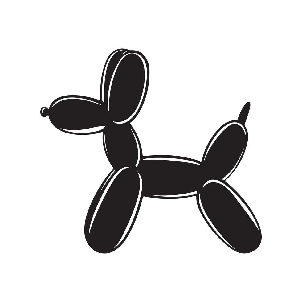 black balloon dog silhouette vector