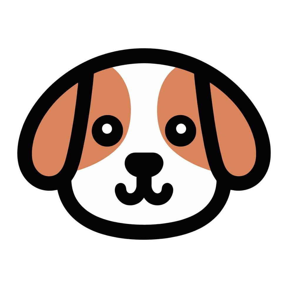 dog face cartoon icon vector