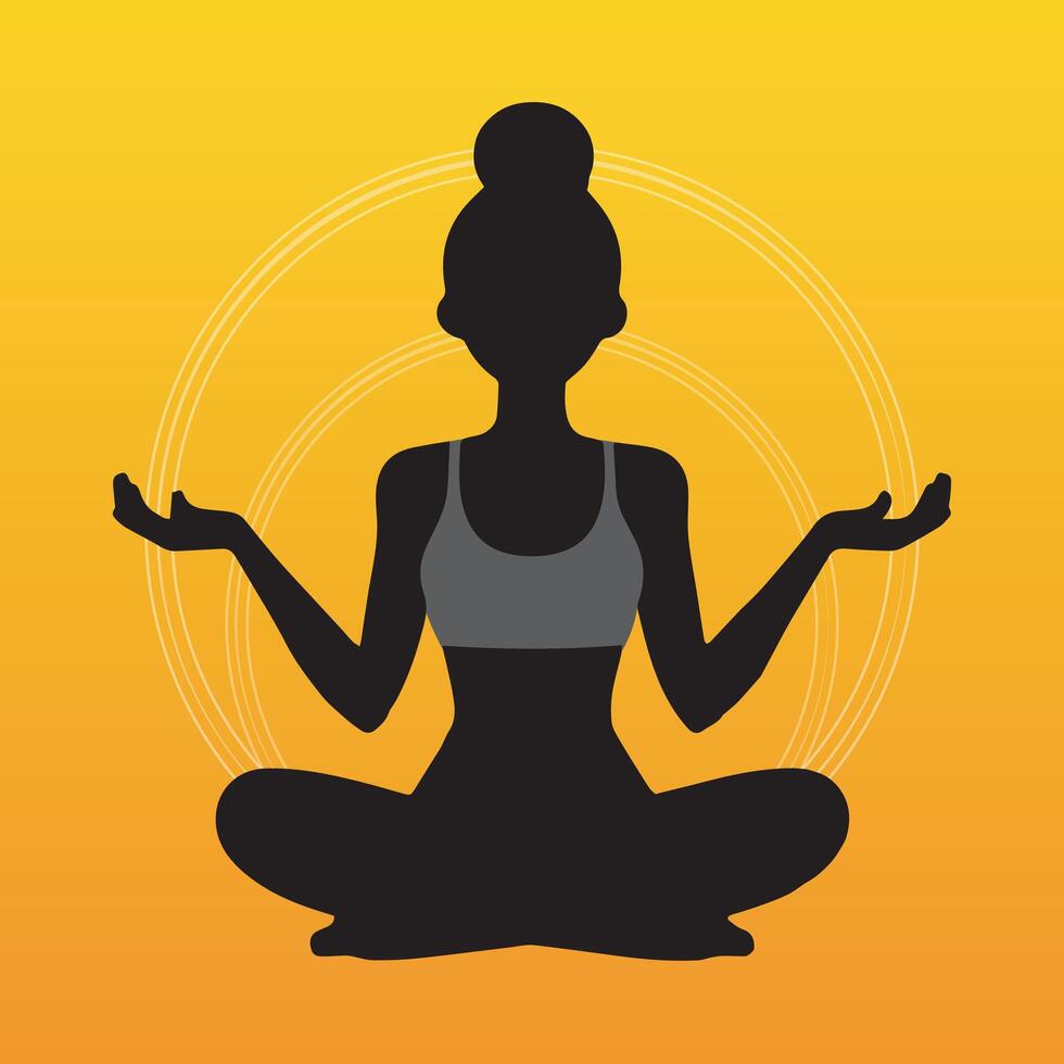 international yoga day. yoga body posture. Woman practicing yoga. illustration design. vector