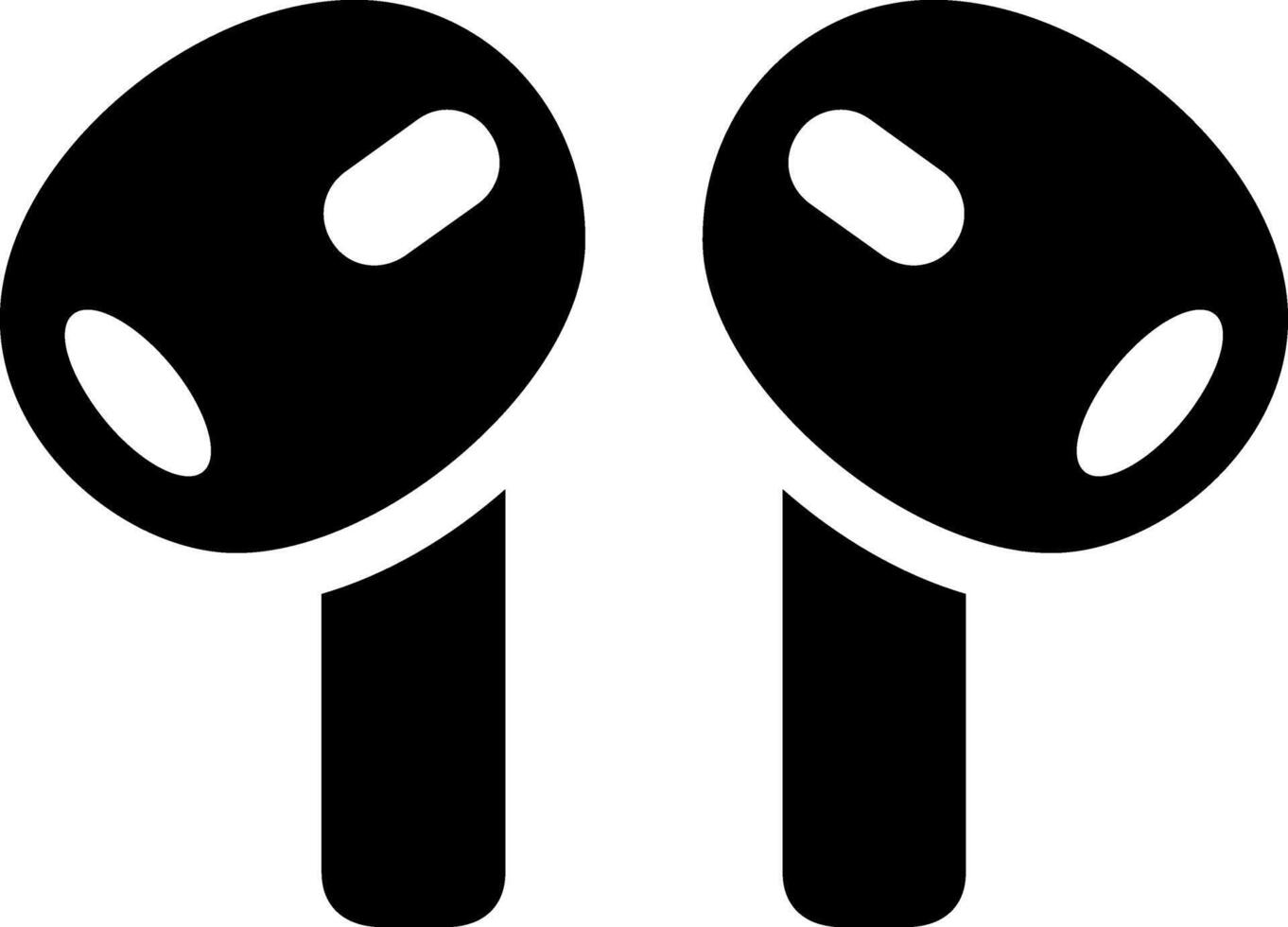 Ear Pods Symbol Set. Earphone Sign in Black Filled and Outlined Style. In Black Color. Wireless headphone symbol modern simple icon vector