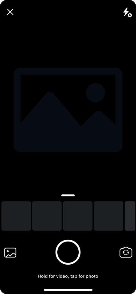 Camera click interface for mobile application. Photo ui with shutter, flash, and gallery icon. Camera interface on smartphone screen. Photo, ui in mobile phone. Photo and shooting. vector