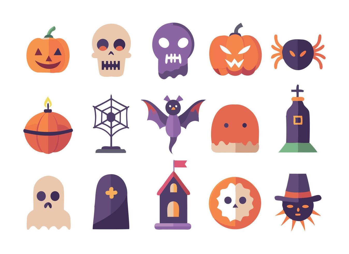 Spooky Halloween Icon Set vector