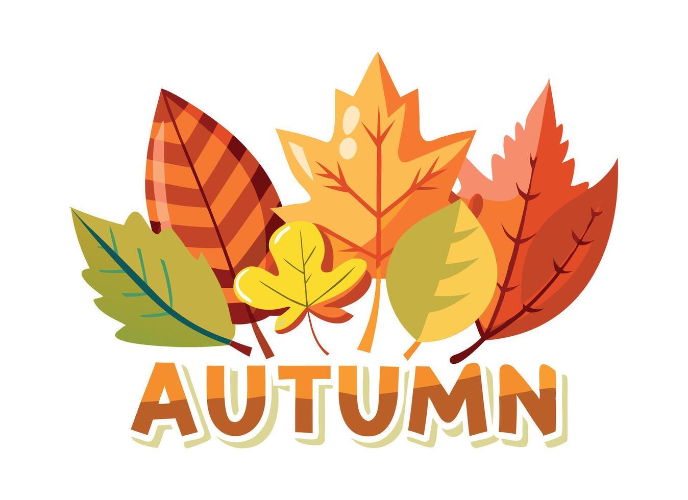 Vibrant Autumn Leaves Illustration vector