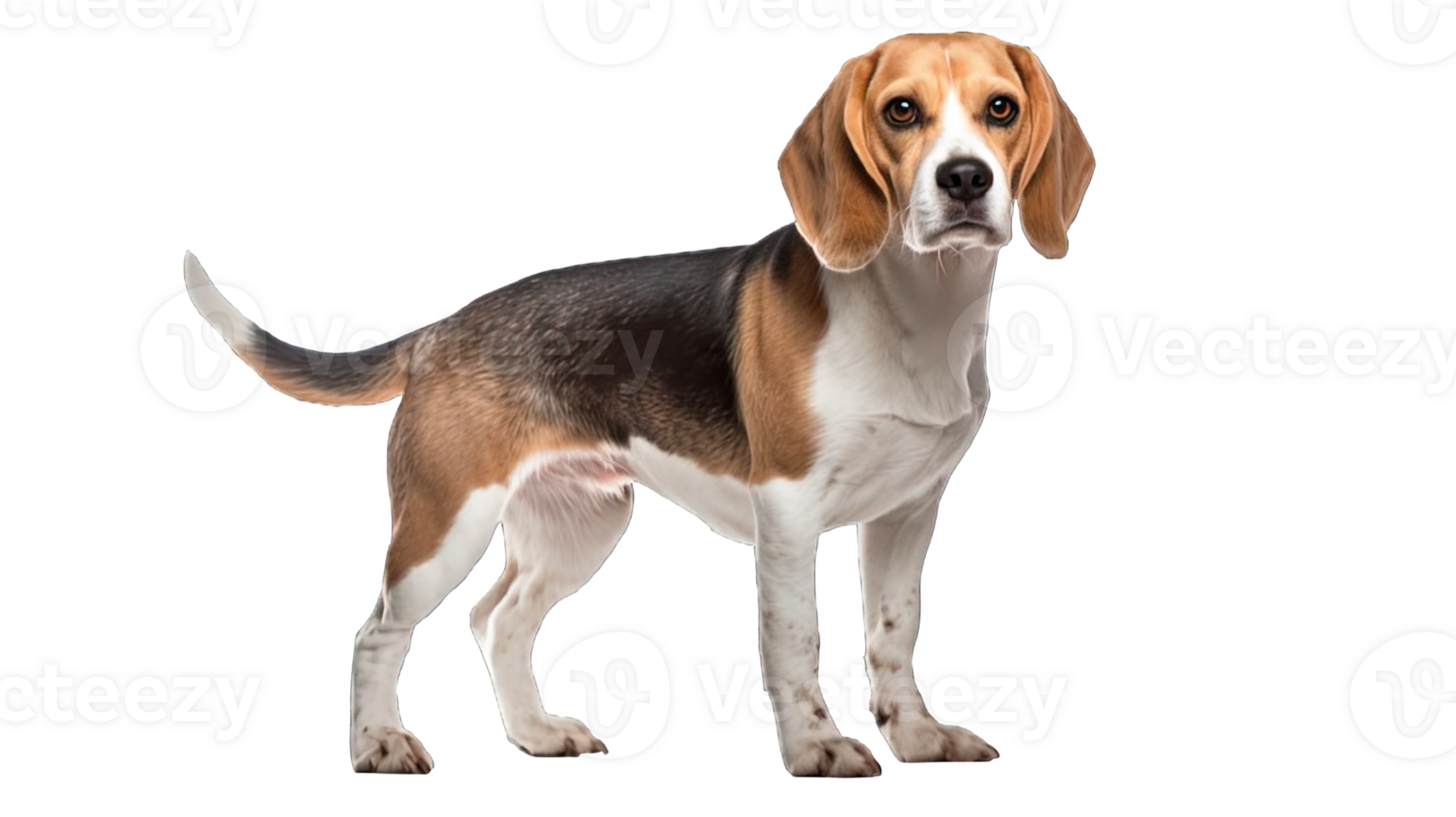 . Beautiful beagle dog isolated on a transparent background. png