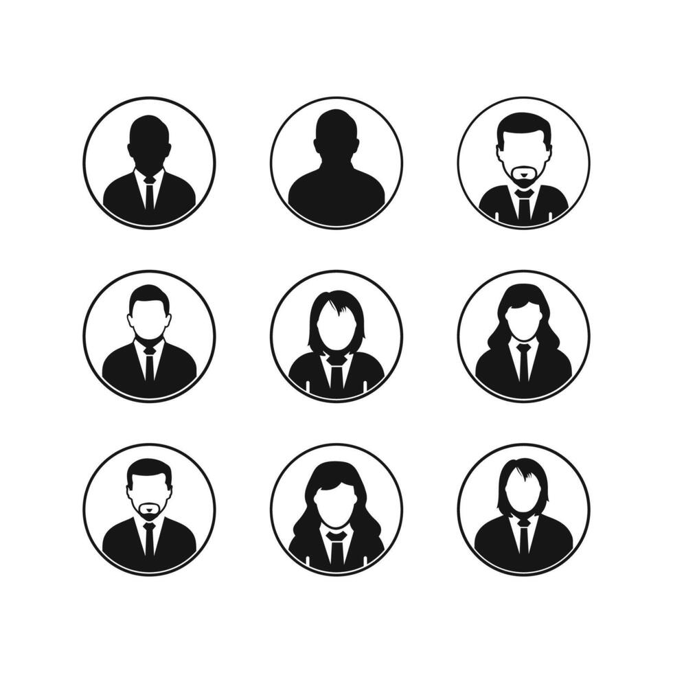 Businessman Icon set. Flat style EPS. vector