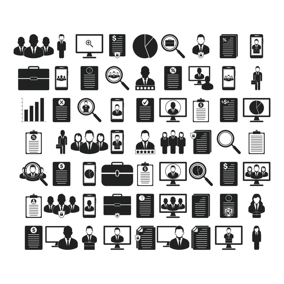 Business and finance icon set. Flat style EPS. vector