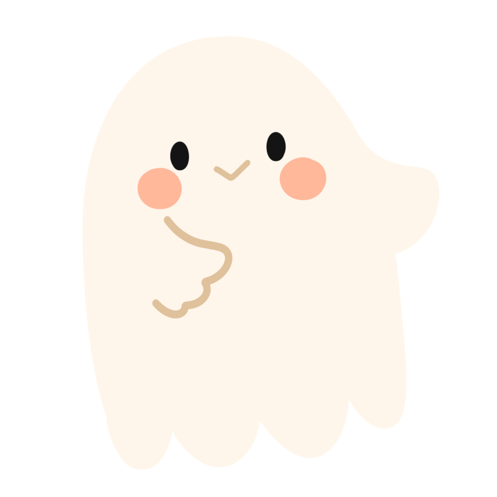 a cute ghost with a big smile on its face png