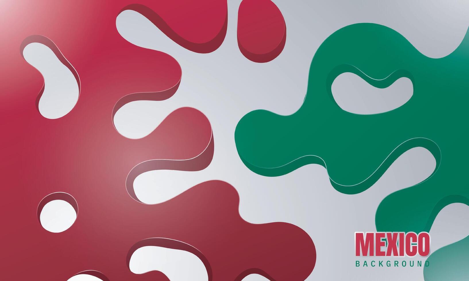 Simple green and red bold fluid in white background design. Good template for mexico independence day or national day campaign vector