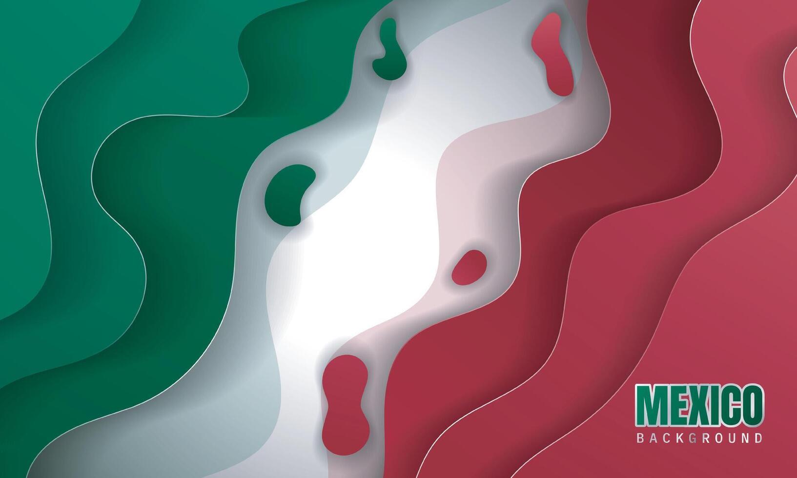 Simple green white and red pop up background design. Mexico independence day background design. Also good template for Mexico national day. vector