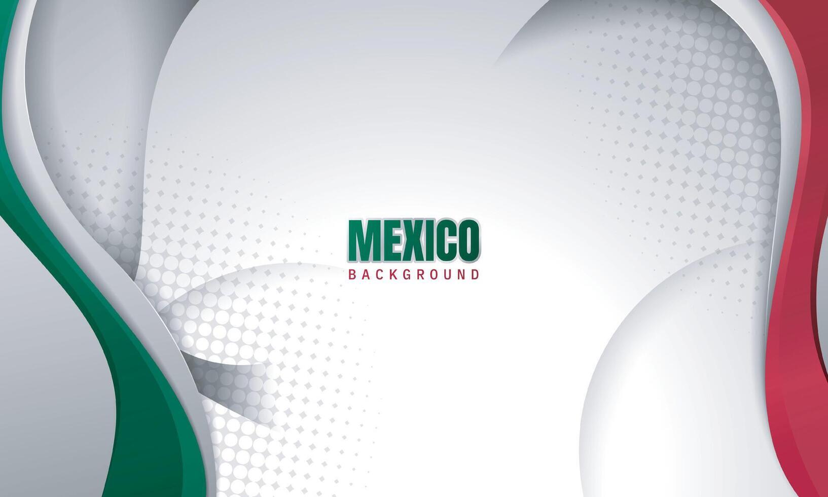 Mexico background design in white background with little of 3d shapes in green and red. Good template for mexico independence day design vector
