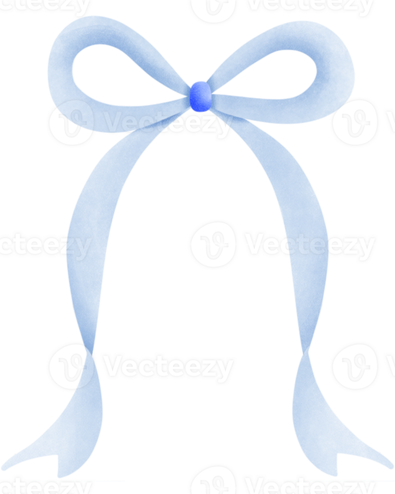 Blue ribbon hand drawn, suitable for decoration png