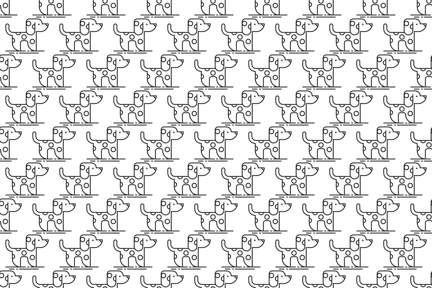 Dog line art seamless pattern background vector