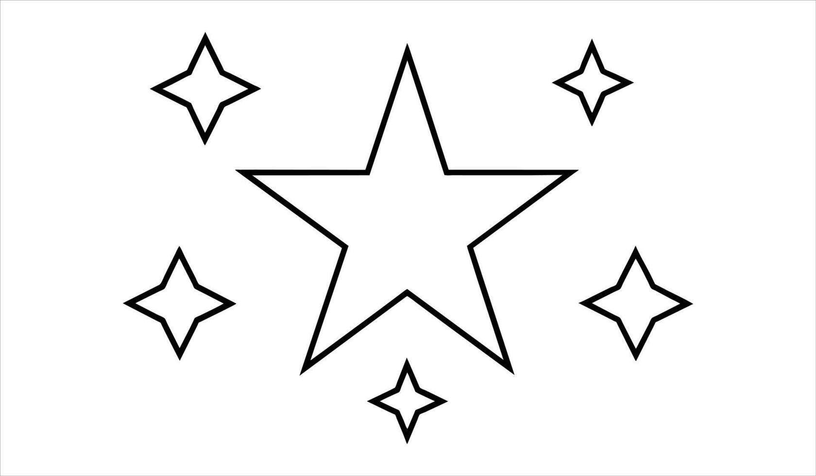 Star icon set round shape . Editable stroke. vector