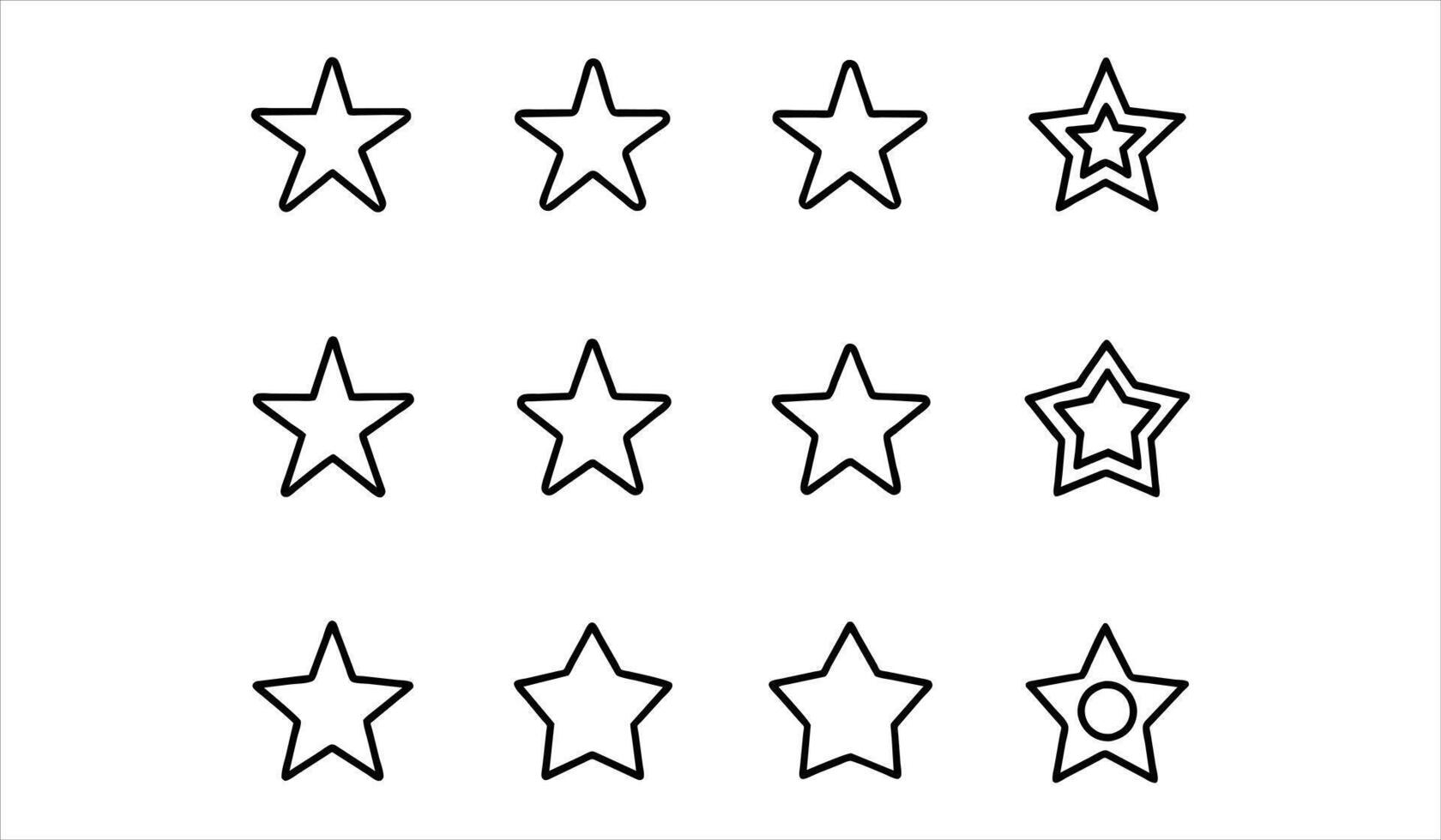 star icon set. Editable stroke. vector