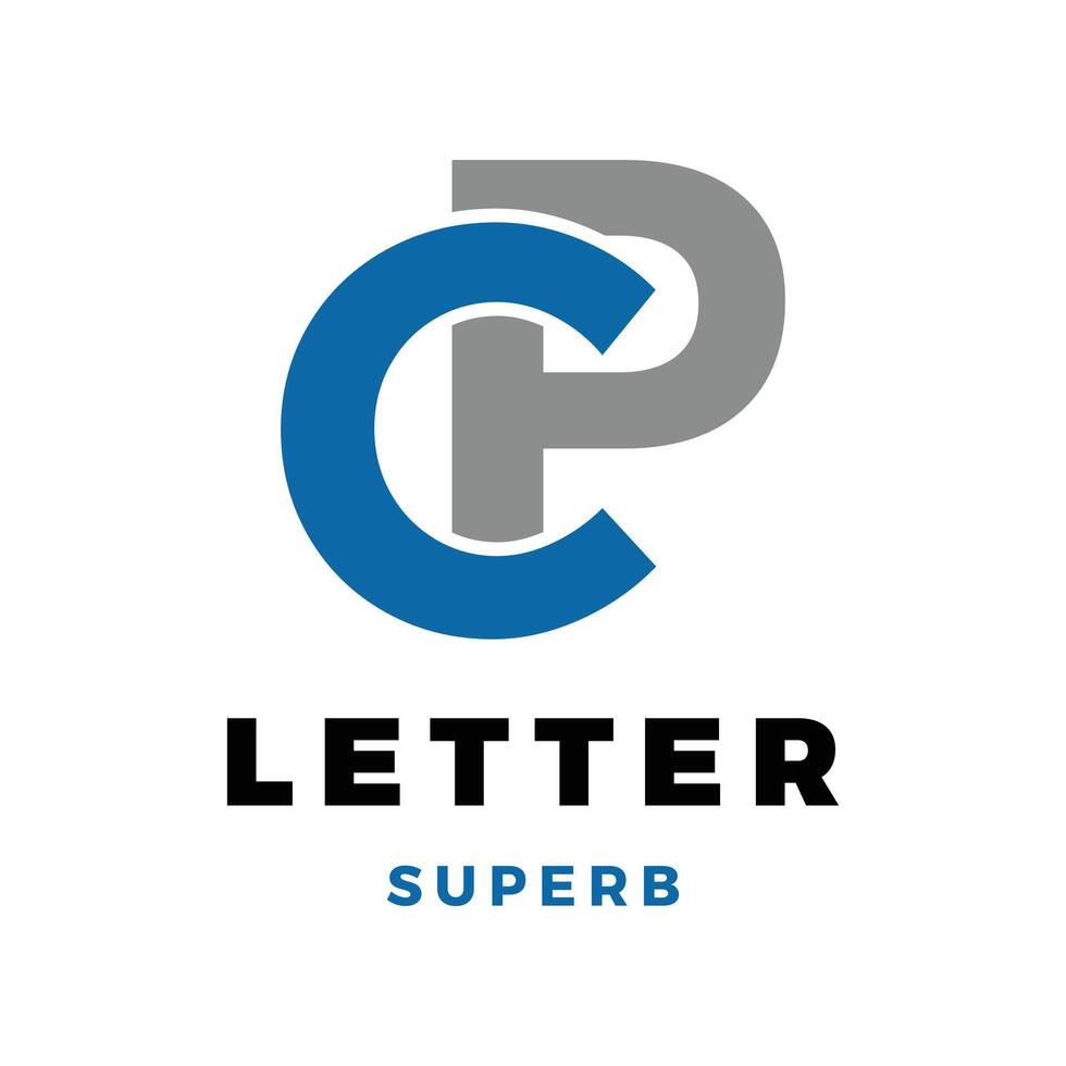 Initial Letter CP Icon Logo Design Template vector