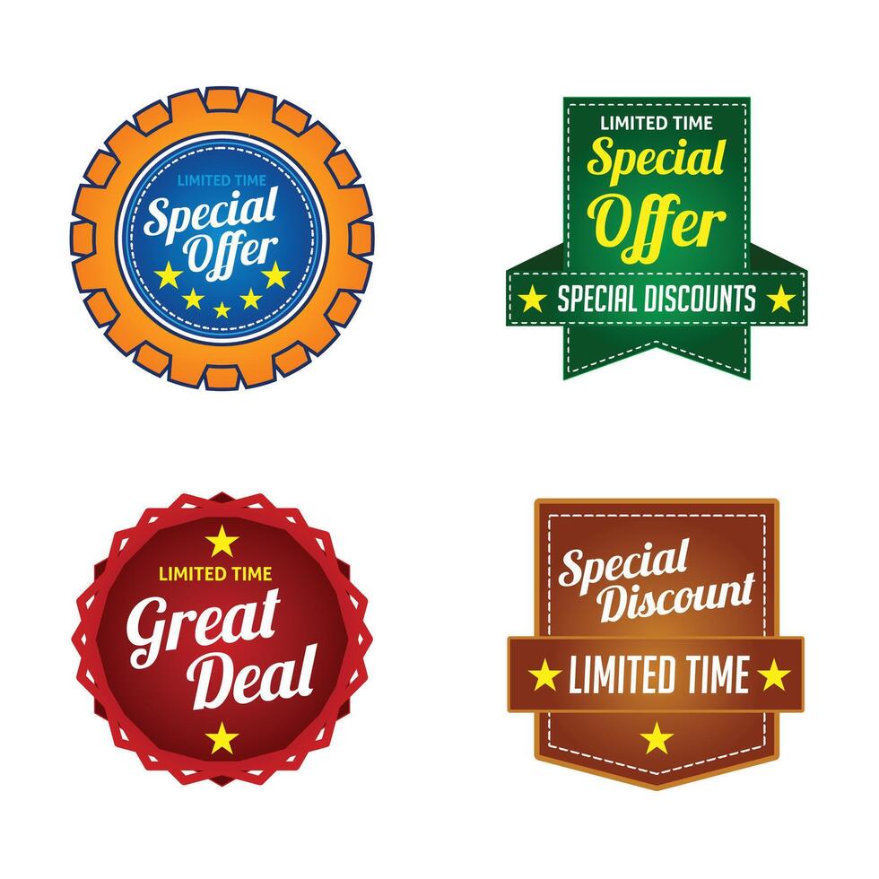 Set of Sales Badges Icon Logo Template Illustration Design vector