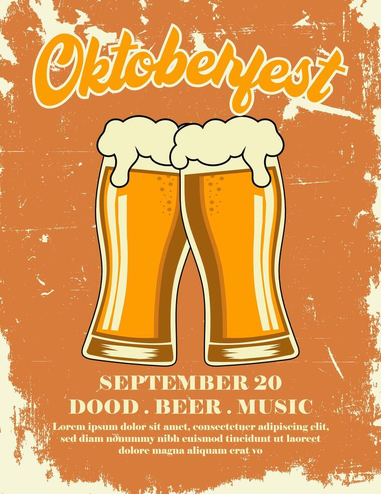 Oktoberfest retro poster vector