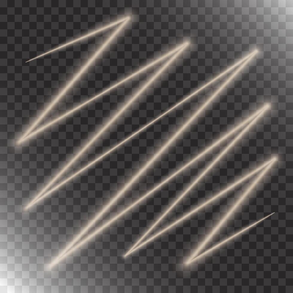 Glowing zigzag bright shining stripe on transparent background. graphic element vector