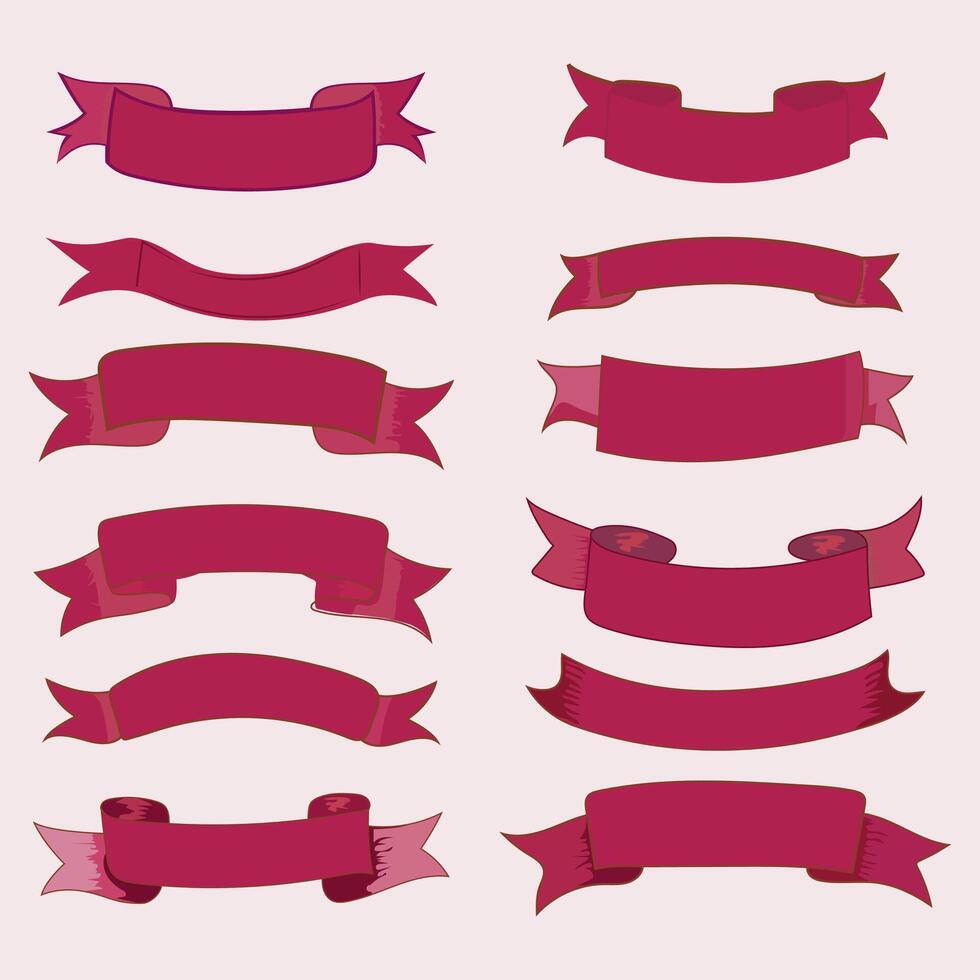 A collection of colorful ribbons with a colorful ribbon vector