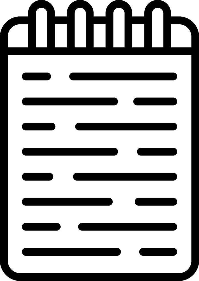 Notepad and Pen Line Icon vector