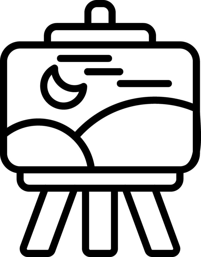Easel Line Icon vector