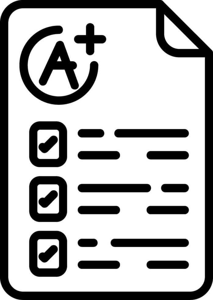Report Card Line Icon vector