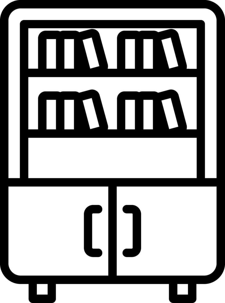 Bookshelf Line Icon vector