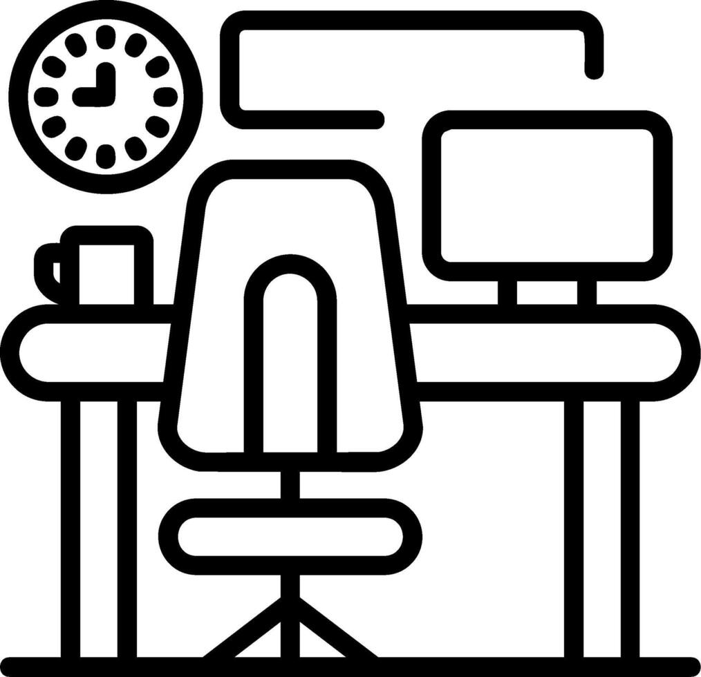 Workplace Line Icon vector