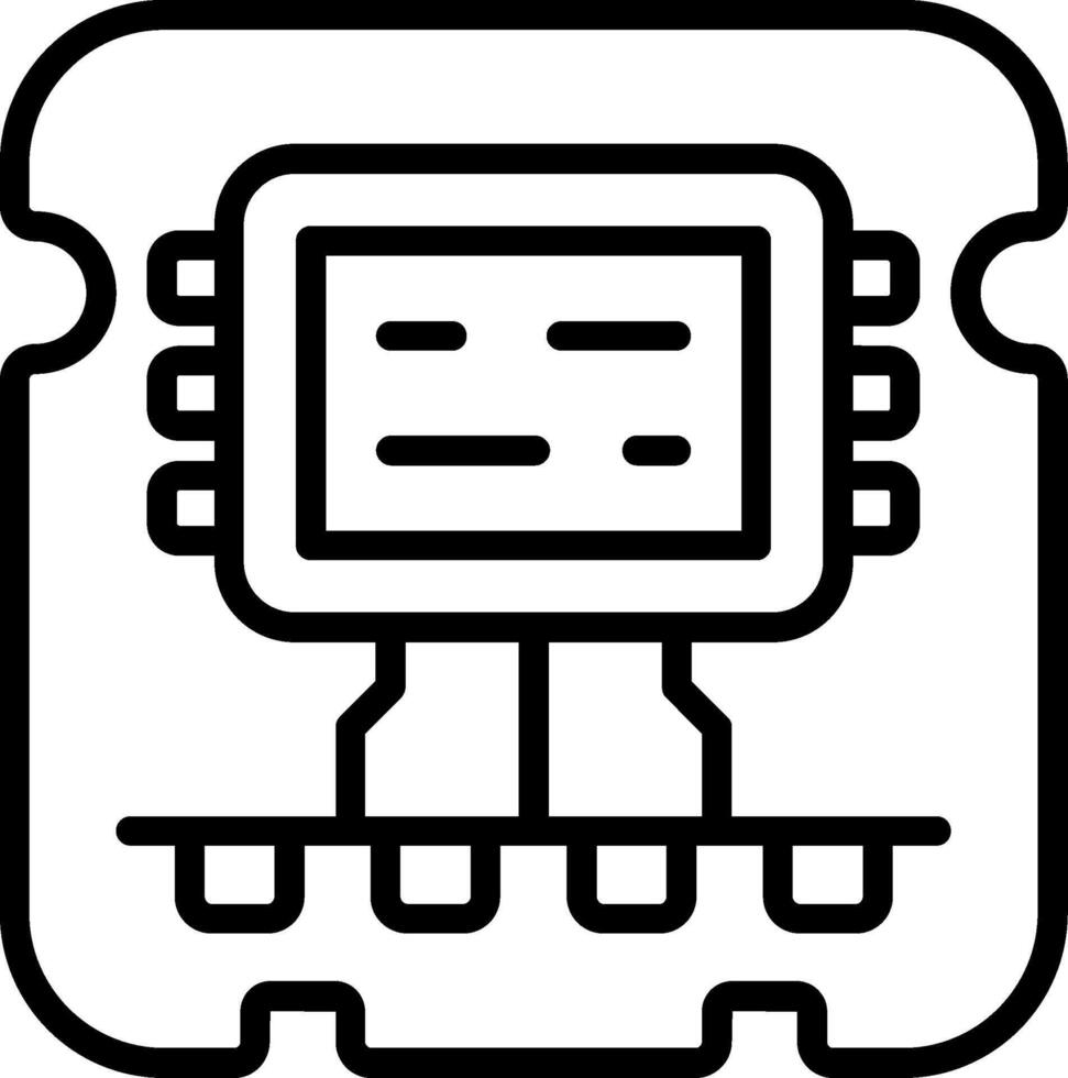 Chip Line Icon vector