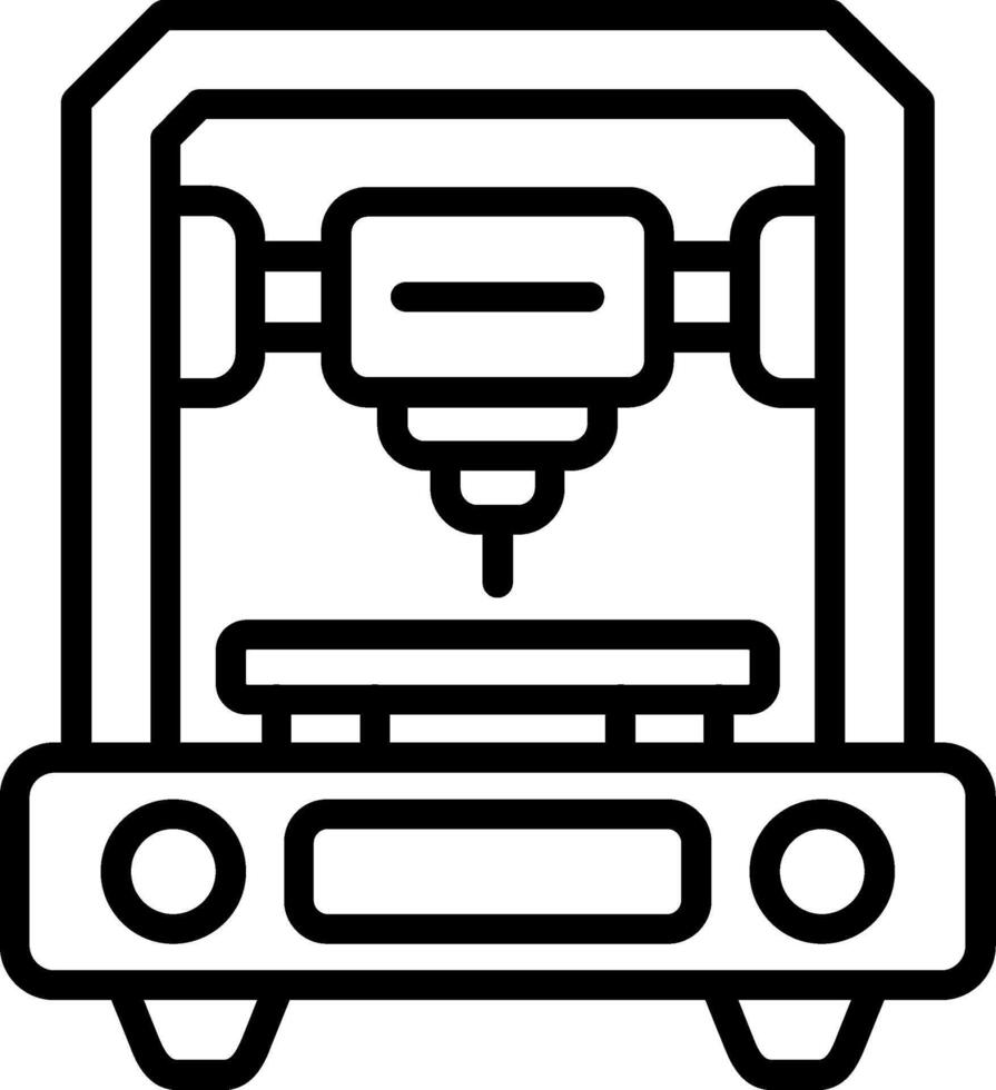 3d Printer Line Icon vector