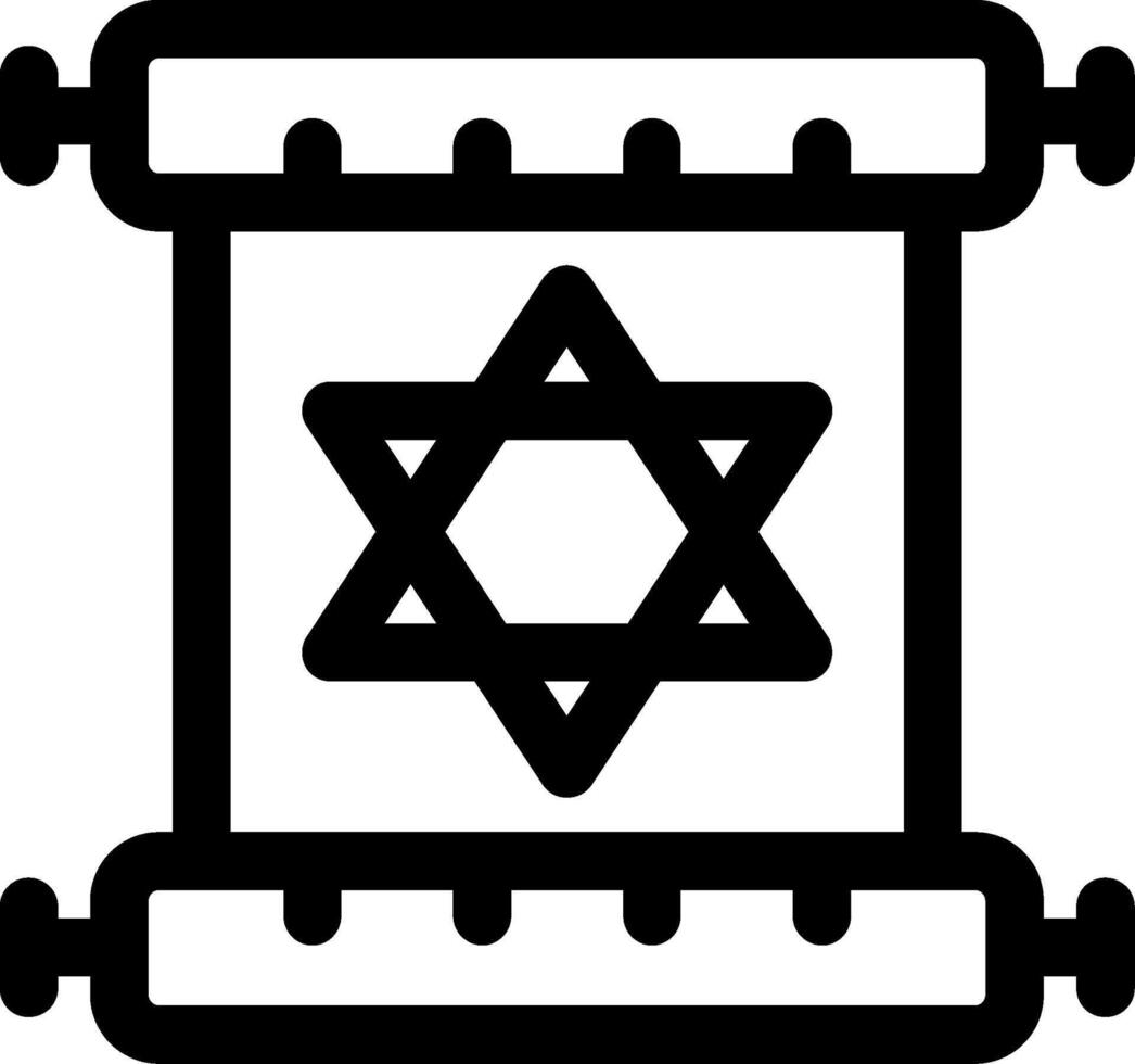 Scroll torah Line Icon vector
