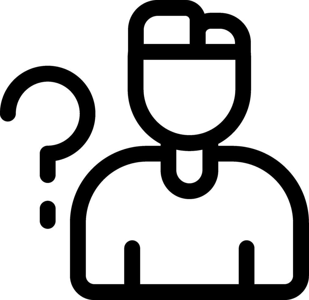 Thinking Line Icon vector
