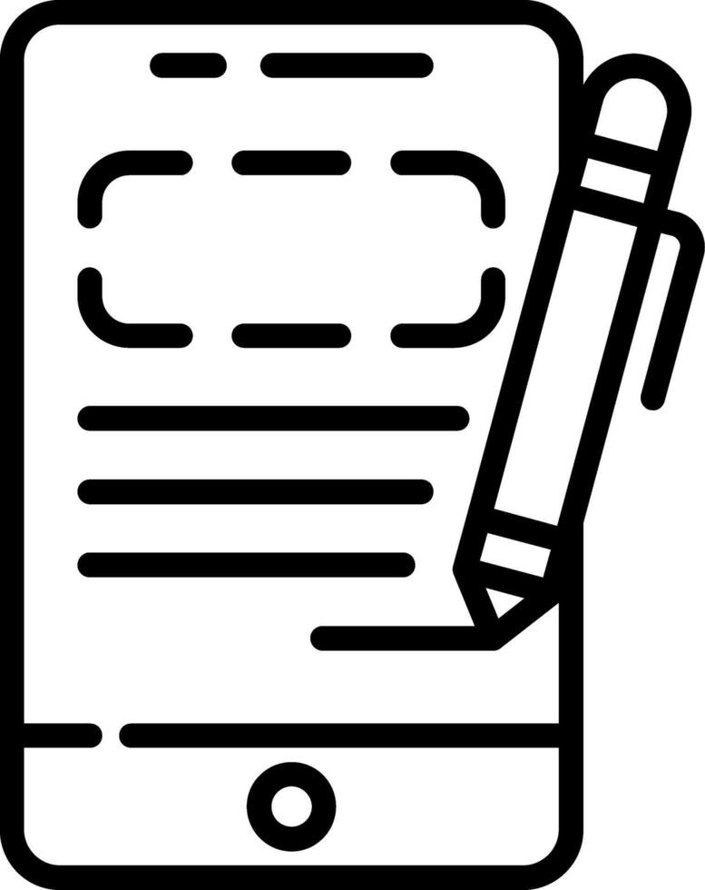 Digital Signature Line Icon vector