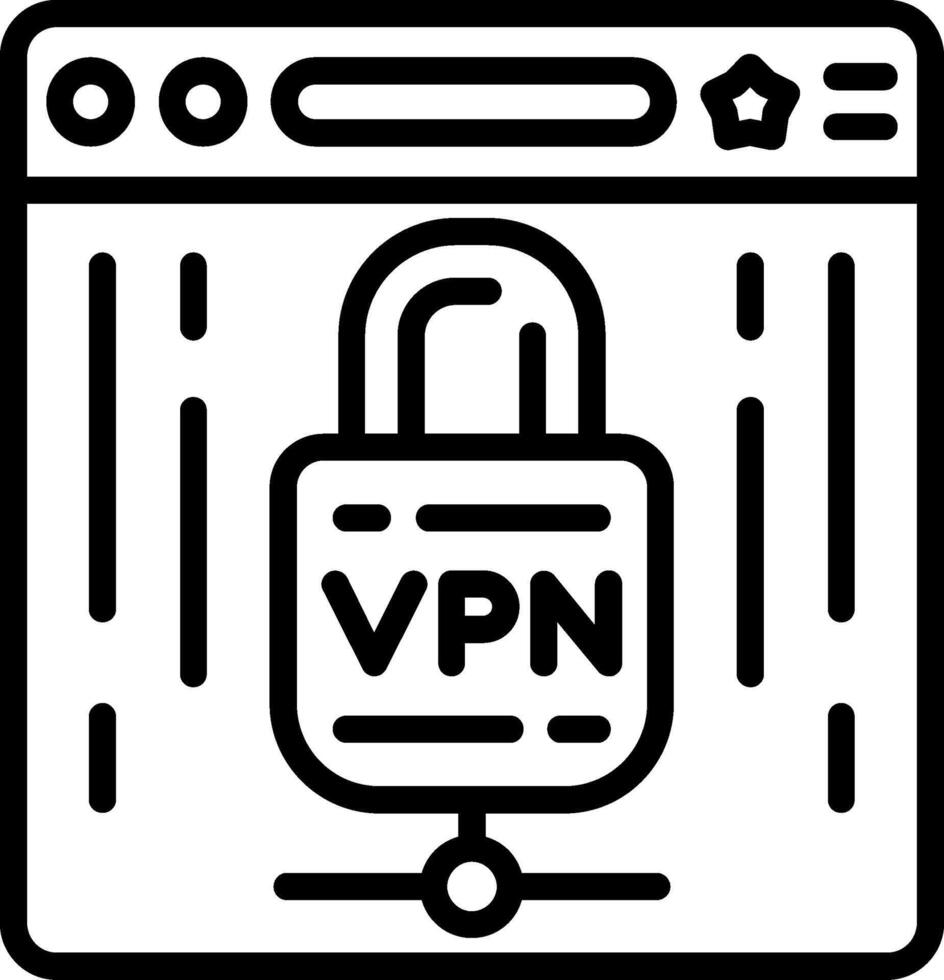 VPN Line Icon vector