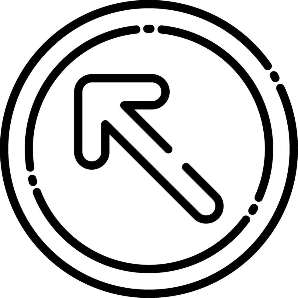 Up-Left Arrow Line Icon vector