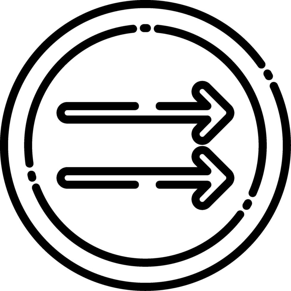 Double Right Arrow Line Icon vector