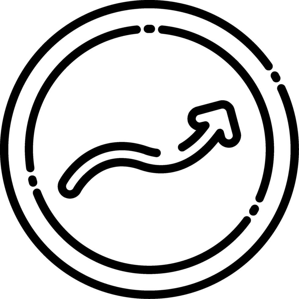 Squiggly Arrow Line Icon vector
